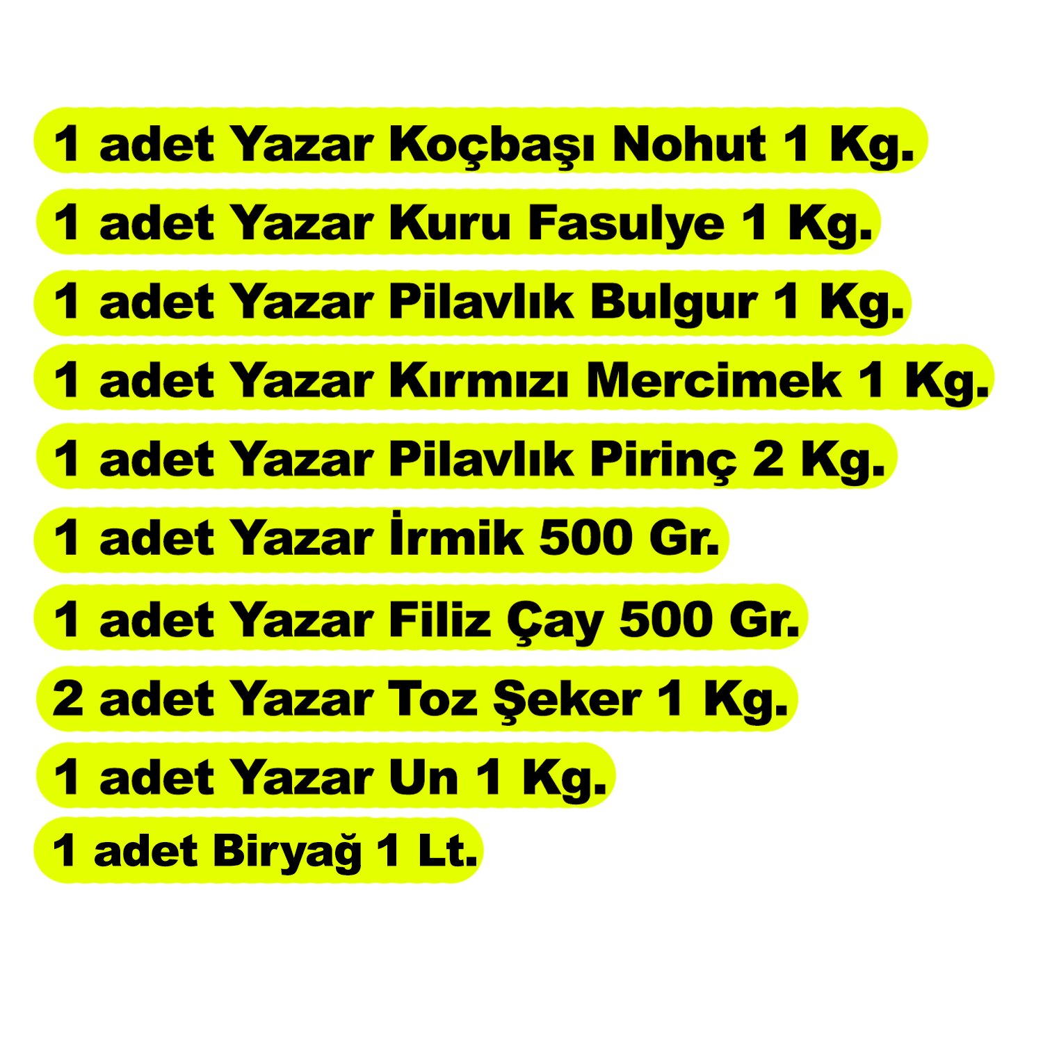 Yazar Ramazan Kumanya Gıda Kolisi Yardım Paketi 10 Parça 10 Kg